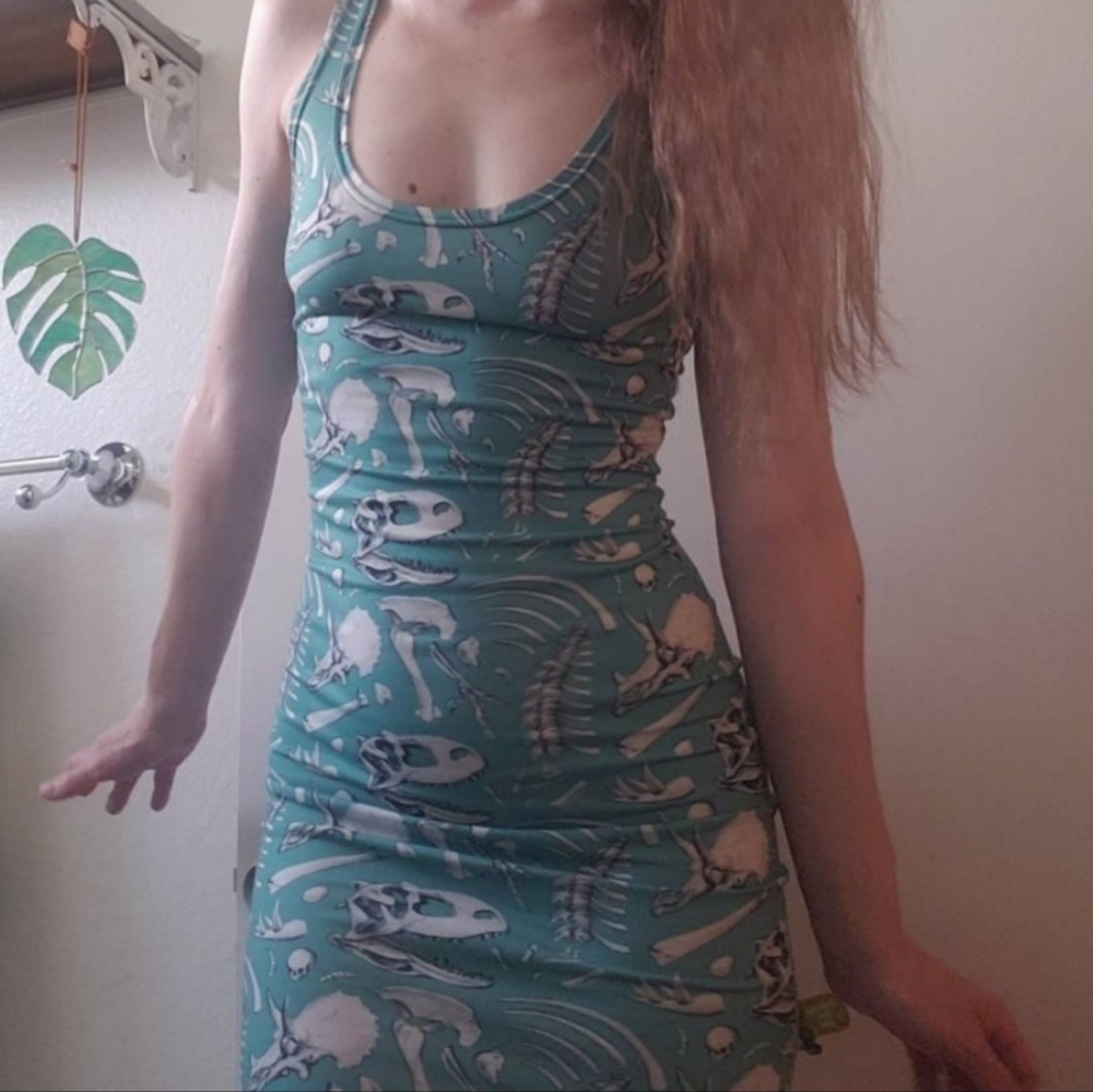 Bad Bunny Bodycon dress custom made, fits small/x-small NWOT